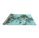 Sideview of Machine Washable Abstract Light Blue Modern Rug, wshabs1942lblu