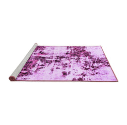 Sideview of Machine Washable Abstract Purple Modern Area Rugs, wshabs1942pur