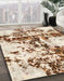 Abstract Light Brown Modern Rug in Family Room, abs1942