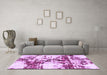 Machine Washable Abstract Purple Modern Area Rugs in a Living Room, wshabs1942pur