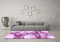 Machine Washable Abstract Purple Modern Rug, wshabs1942pur