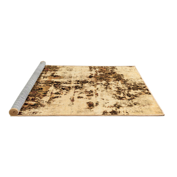 Sideview of Machine Washable Abstract Brown Modern Rug, wshabs1942brn