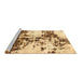 Sideview of Machine Washable Abstract Brown Modern Rug, wshabs1942brn