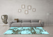 Machine Washable Abstract Light Blue Modern Rug in a Living Room, wshabs1942lblu