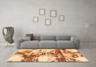 Machine Washable Abstract Orange Modern Area Rugs in a Living Room, wshabs1942org