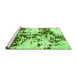 Sideview of Machine Washable Abstract Green Modern Area Rugs, wshabs1942grn