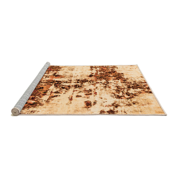 Sideview of Machine Washable Abstract Orange Modern Area Rugs, wshabs1942org