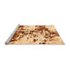 Sideview of Machine Washable Abstract Orange Modern Area Rugs, wshabs1942org