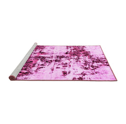 Sideview of Machine Washable Abstract Pink Modern Rug, wshabs1942pnk