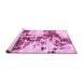 Sideview of Machine Washable Abstract Pink Modern Rug, wshabs1942pnk