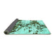 Sideview of Abstract Turquoise Modern Rug, abs1942turq