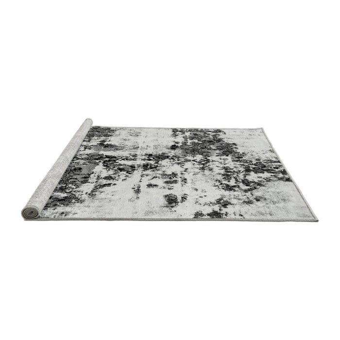 Sideview of Machine Washable Abstract Gray Modern Rug, wshabs1942gry