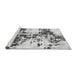 Sideview of Machine Washable Abstract Gray Modern Rug, wshabs1942gry