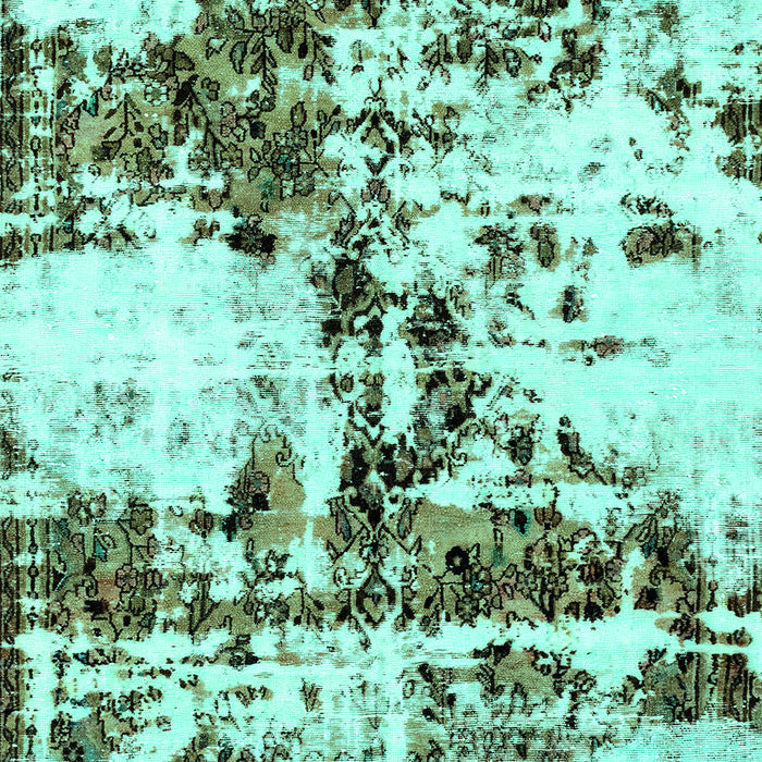 Machine Washable Abstract Turquoise Modern Area Rugs, wshabs1942turq