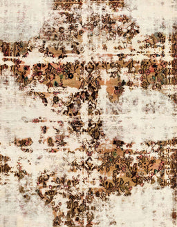 Abstract Light Brown Modern Rug, abs1942