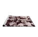 Sideview of Machine Washable Abstract Vermilion Red Rug, wshabs1943