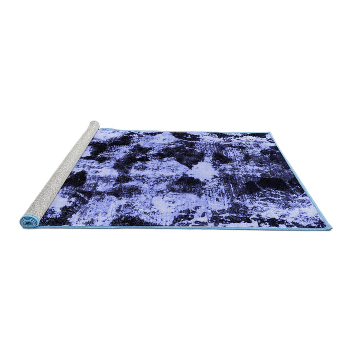 Sideview of Machine Washable Abstract Blue Modern Rug, wshabs1943blu