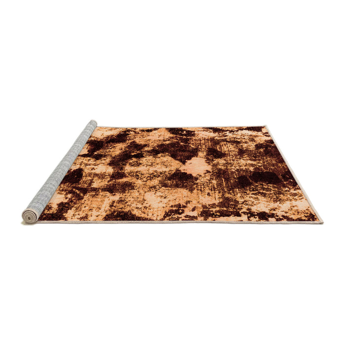 Sideview of Machine Washable Abstract Orange Modern Area Rugs, wshabs1943org