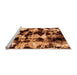 Sideview of Machine Washable Abstract Orange Modern Area Rugs, wshabs1943org