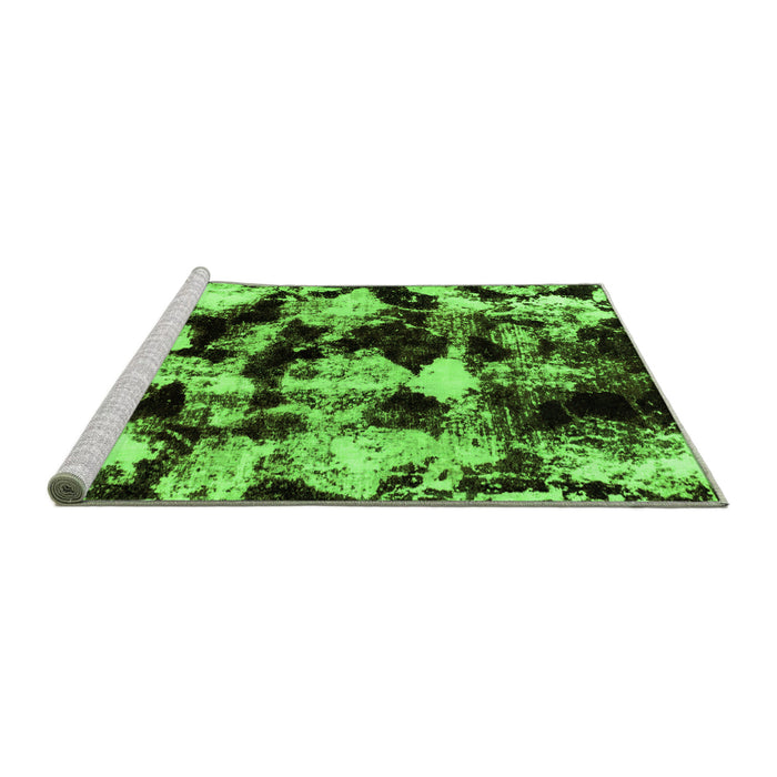 Sideview of Machine Washable Abstract Green Modern Area Rugs, wshabs1943grn