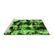 Sideview of Machine Washable Abstract Green Modern Area Rugs, wshabs1943grn