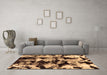 Machine Washable Abstract Brown Modern Rug in a Living Room,, wshabs1943brn