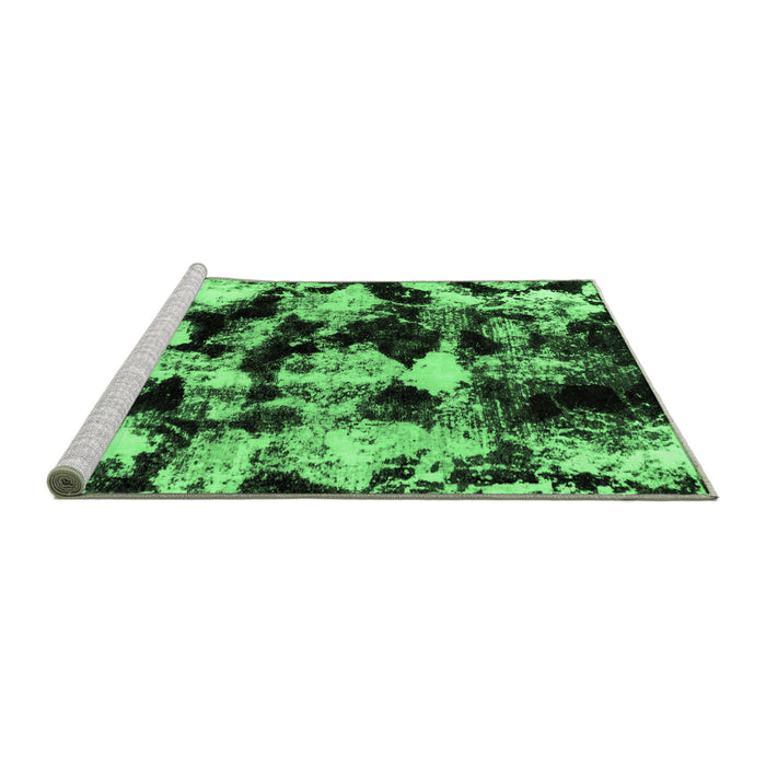 Sideview of Machine Washable Abstract Emerald Green Modern Area Rugs, wshabs1943emgrn