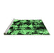 Sideview of Machine Washable Abstract Emerald Green Modern Area Rugs, wshabs1943emgrn