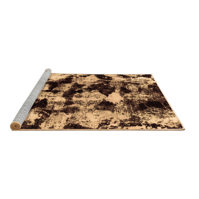 Sideview of Machine Washable Abstract Brown Modern Rug, wshabs1943brn