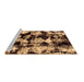 Sideview of Machine Washable Abstract Brown Modern Rug, wshabs1943brn