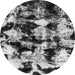 Round Abstract Gray Modern Rug, abs1943gry