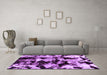 Machine Washable Abstract Purple Modern Area Rugs in a Living Room, wshabs1943pur