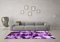 Machine Washable Abstract Purple Modern Rug, wshabs1943pur