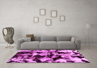 Machine Washable Abstract Pink Modern Rug, wshabs1943pnk