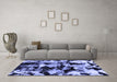 Machine Washable Abstract Blue Modern Rug in a Living Room, wshabs1943blu