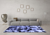 Machine Washable Abstract Blue Modern Rug, wshabs1943blu