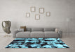 Machine Washable Abstract Light Blue Modern Rug in a Living Room, wshabs1943lblu