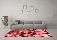 Machine Washable Abstract Red Modern Rug, wshabs1943red