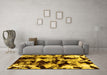 Machine Washable Abstract Yellow Modern Rug in a Living Room, wshabs1943yw