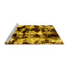 Sideview of Machine Washable Abstract Yellow Modern Rug, wshabs1943yw