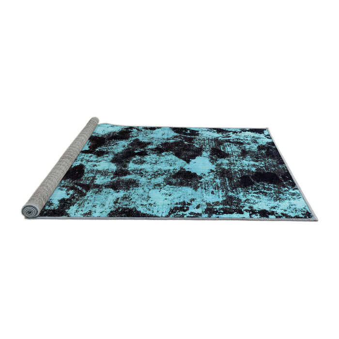 Sideview of Machine Washable Abstract Light Blue Modern Rug, wshabs1943lblu