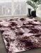 Machine Washable Abstract Vermilion Red Rug in a Family Room, wshabs1943