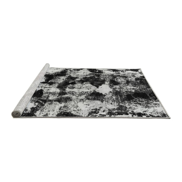 Sideview of Machine Washable Abstract Gray Modern Rug, wshabs1943gry
