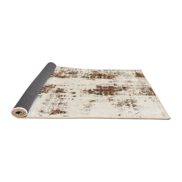 Sideview of Abstract Blanched Almond Beige Modern Rug, abs1944