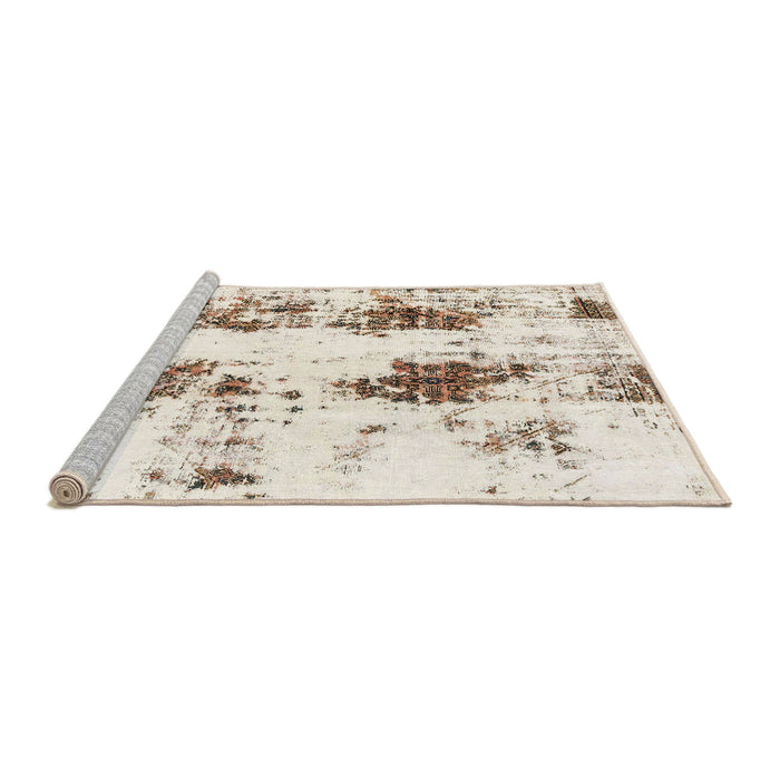 Sideview of Machine Washable Abstract Blanched Almond Beige Rug, wshabs1944
