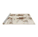 Sideview of Machine Washable Abstract Blanched Almond Beige Rug, wshabs1944