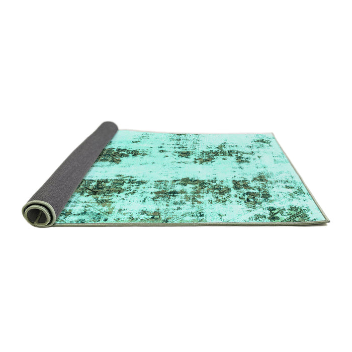 Sideview of Abstract Turquoise Modern Rug, abs1944turq