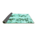 Sideview of Abstract Turquoise Modern Rug, abs1944turq