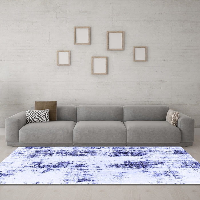 Machine Washable Abstract Blue Modern Rug in a Living Room, wshabs1944blu