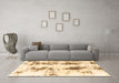 Machine Washable Abstract Brown Modern Rug in a Living Room,, wshabs1944brn